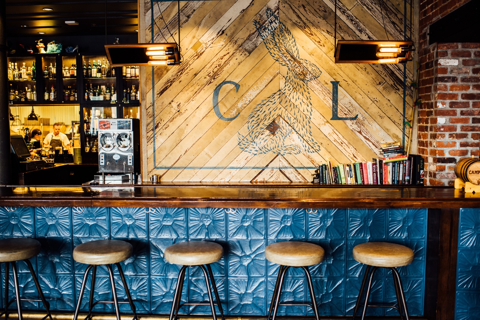 Compère Lapin bar with rabbit mural